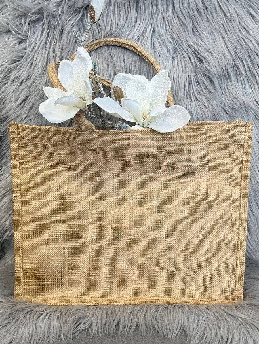Jutetasche mit Glitzer Effekt ✨mit und ohne Personalisierung / 42x33x19 cm