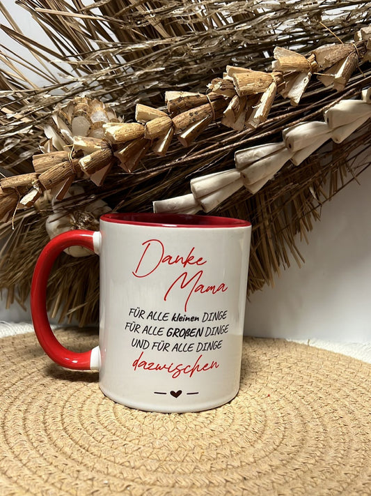 Tasse weiß glänzend "Danke ...", ca. 330 ml