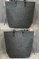 Filz- Shopper mit Leder Henkel, 40 x 30 x 12cm, beideseitig bedruckbar