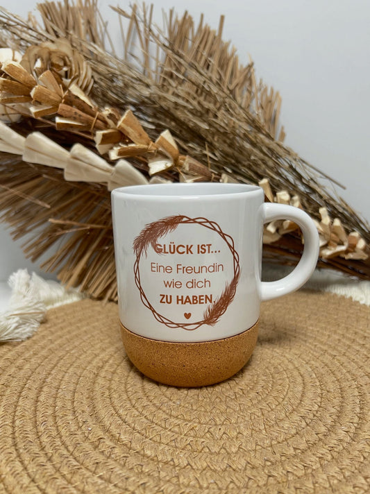 Kork-Tasse "Beste Freundin", ca. 300 ml
