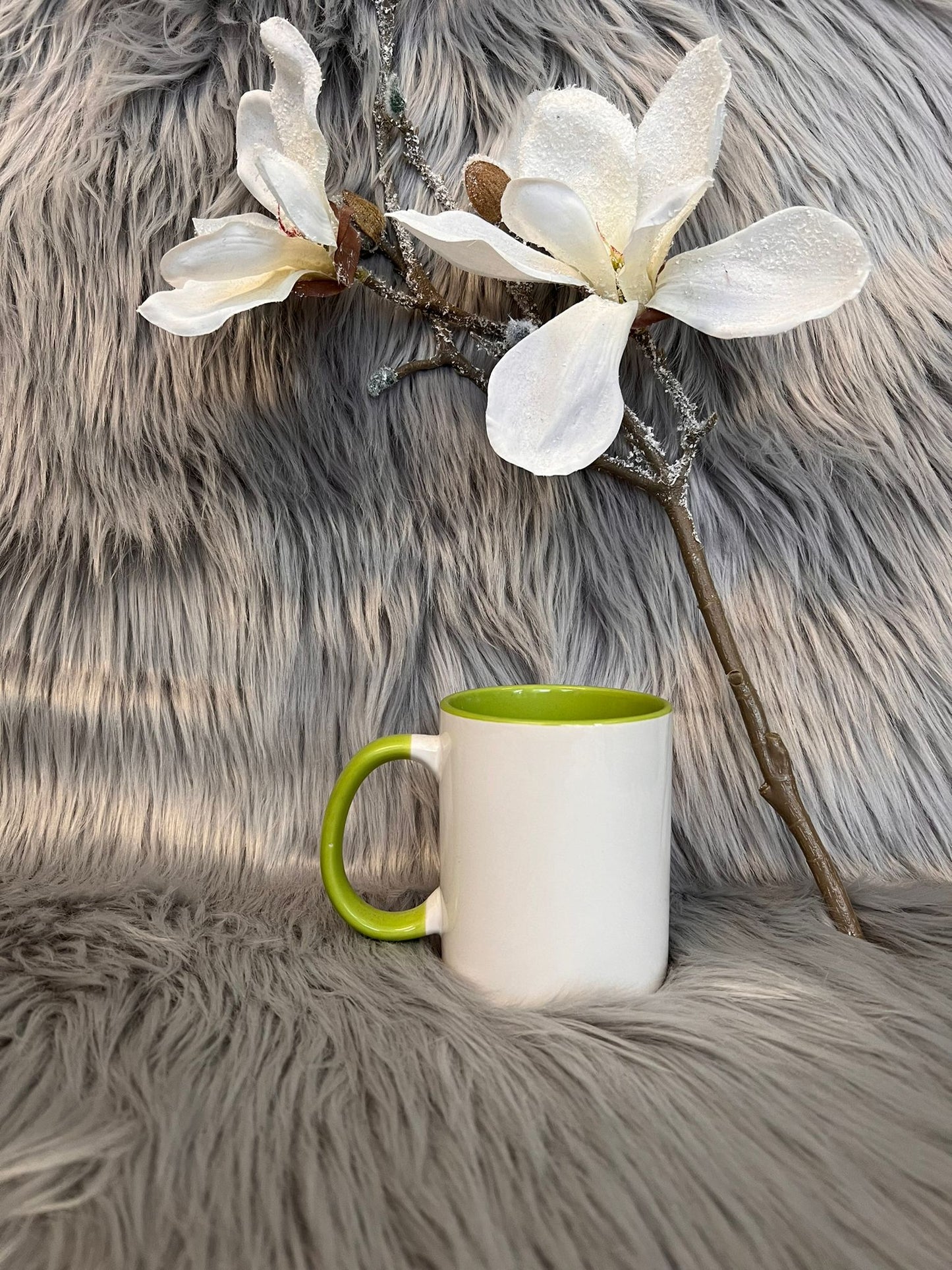 Keramiktasse zweifarbig, glänzend, 11 oz (ca. 325 ml), inkl. Druck