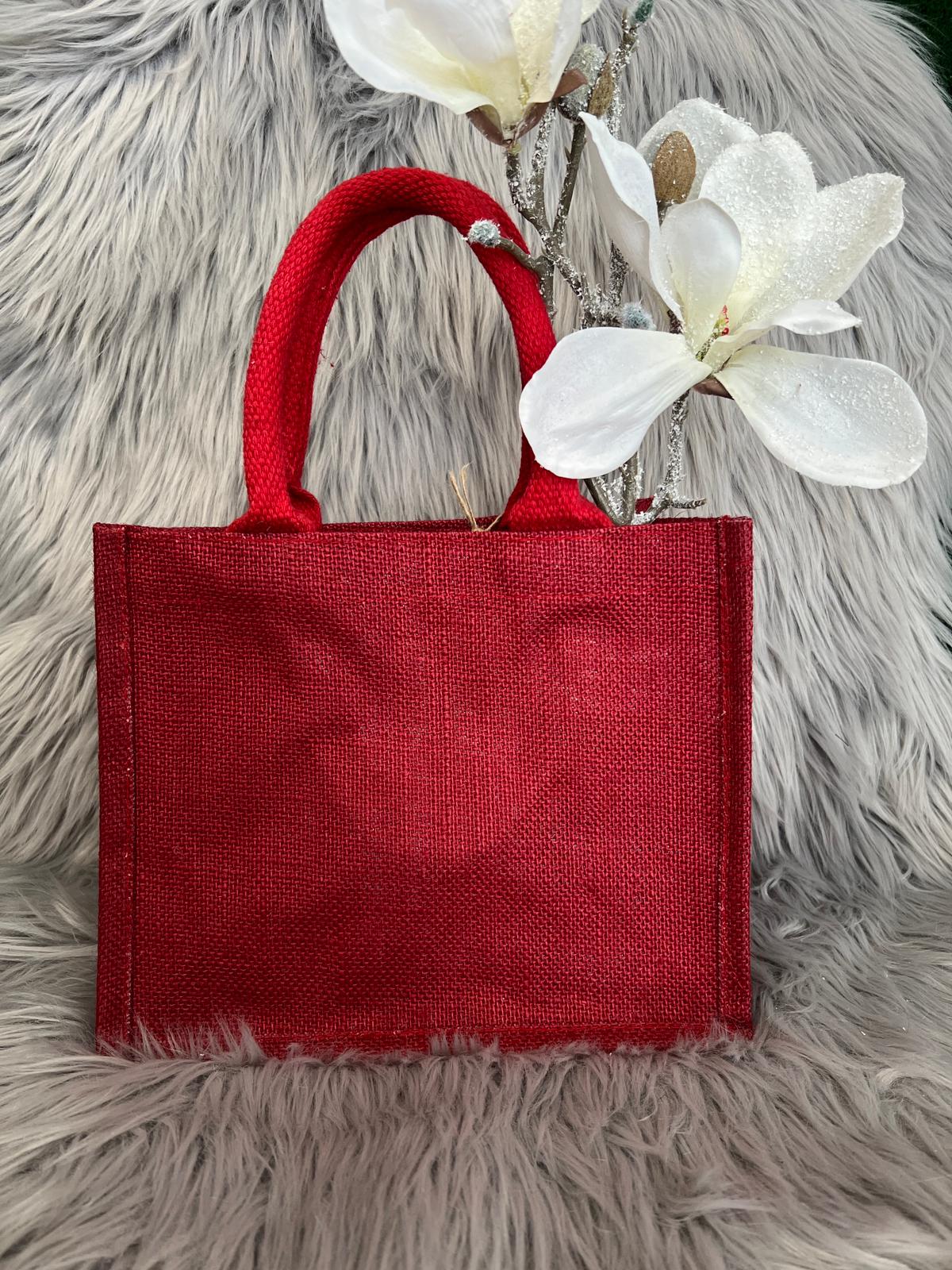 Jutetasche in grau, rot oder schwarz, 26x22x14 cm