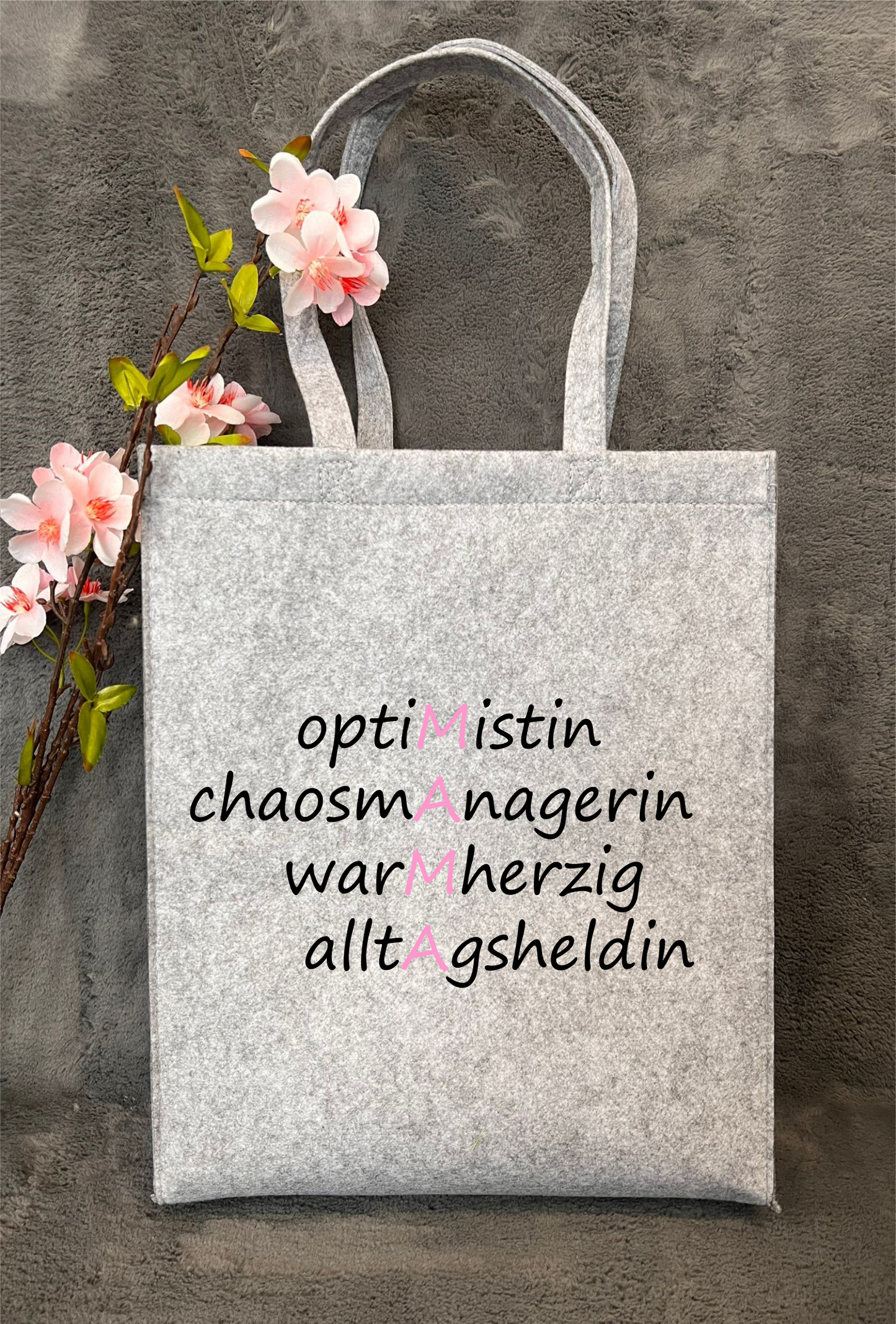 "Alles für die Mama" - Filz-Shopper 37 x 41 x 11,5cm, versch. Designs