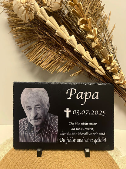 Personalisierte Gedenktafel aus Schiefer, versch. Größen