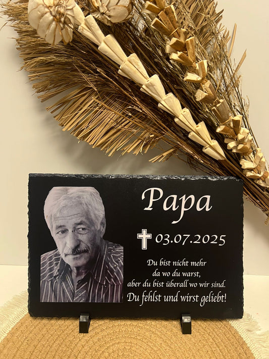 Personalisierte Gedenktafel aus Schiefer, versch. Größen
