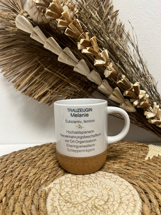 Kork-Tasse "Trauzeugin", ca. 300 ml