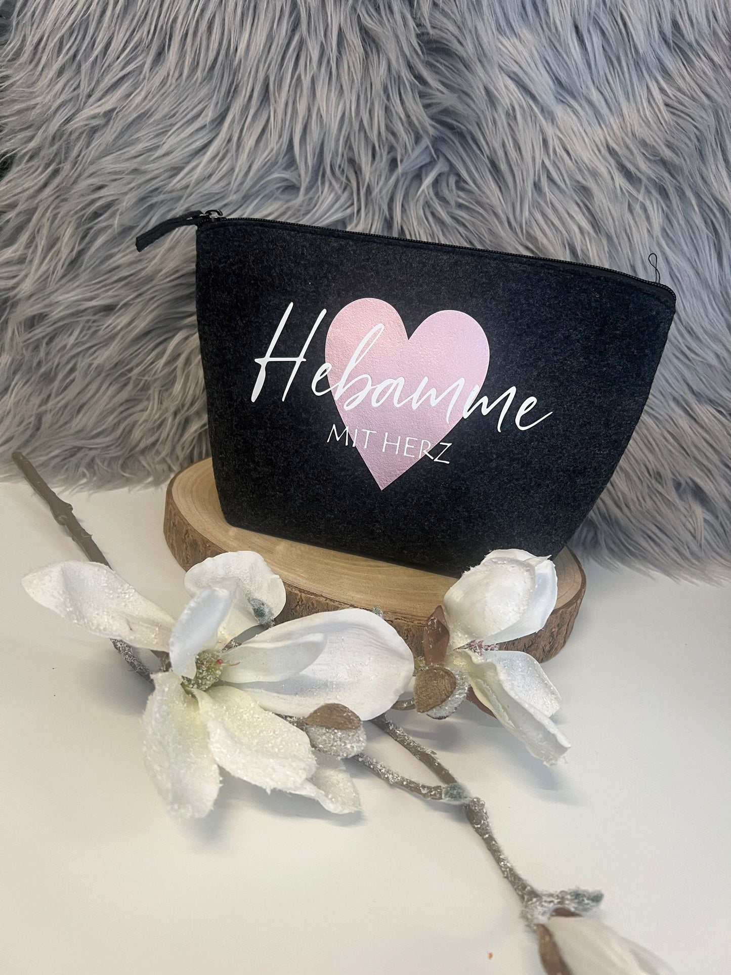 Filztasche "Hebamme mit Herz" inkl. Druck