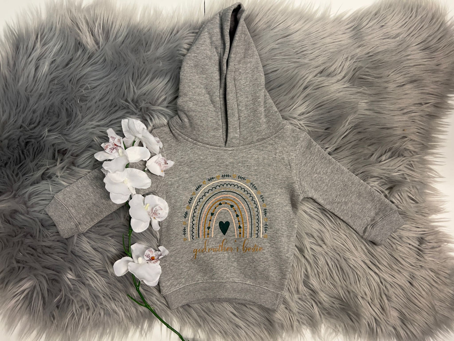 Hoodie Set „godmother & godmothers bestie“ B&C /  Babybugz, inkl. Druck