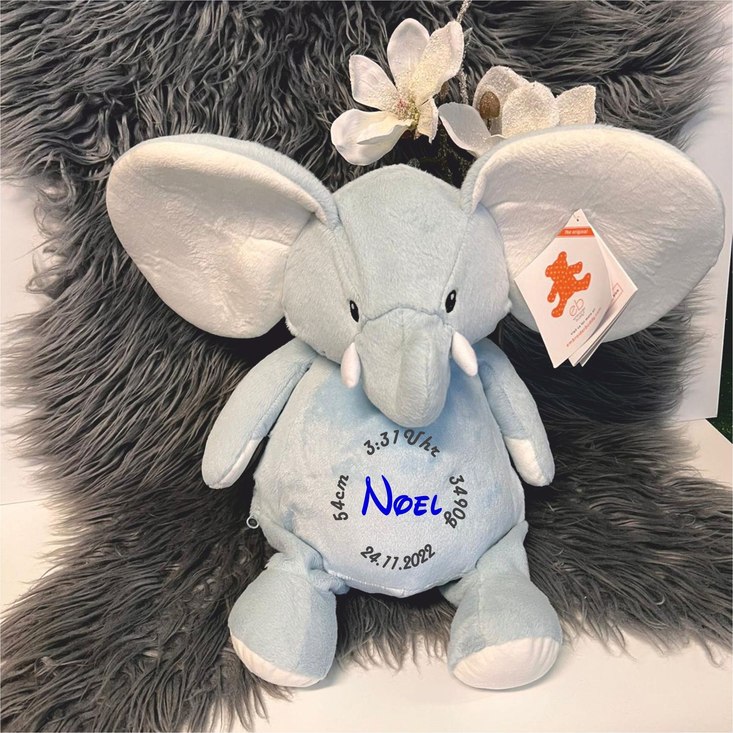 Stofftier "Elefant" / 41 cm / inkl. Stick