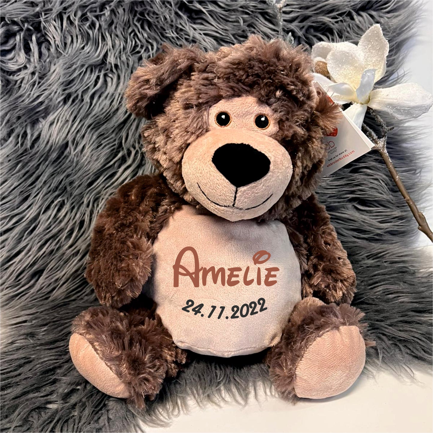 Stofftier "Kuschelbär" / 41 cm / inkl. Stick